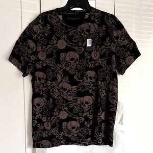 John Varvatos Skull Graphic T-shirt black & brown size large brand new